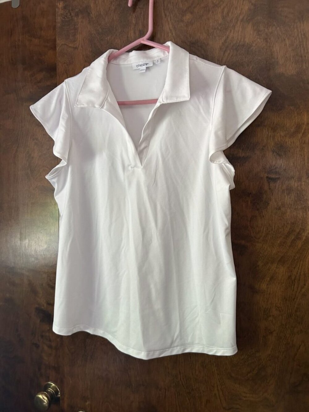 Chico's Ivory Cap Sleeve Popover Blouse Size 2